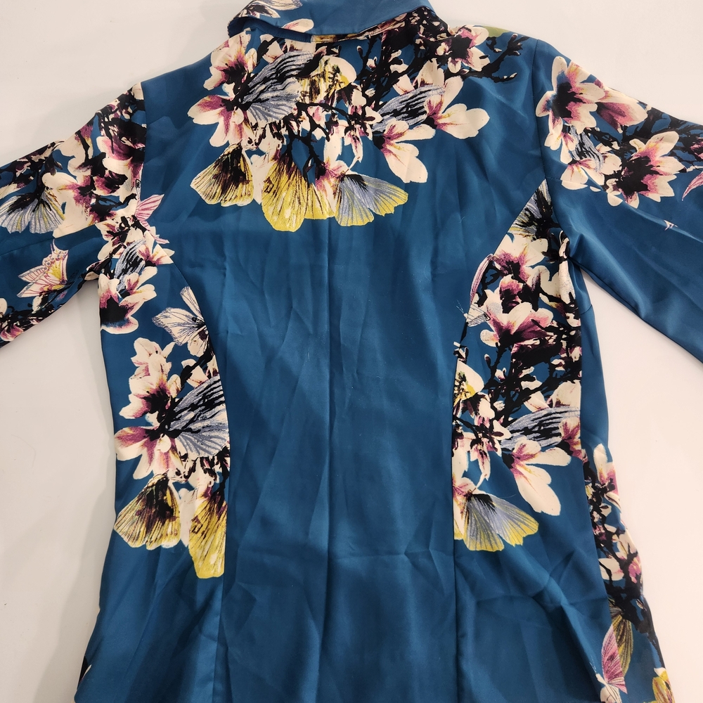 Natori Women's Top Shirt Size S Floral Button Up Long Sleeve Tea Color NWT 01 - Picture 11 of 16